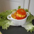 Tomates farcies polenta et lardons