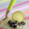 Gaspacho aux courgettes et olives noires