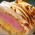 Gâteau glacé fraise/pêche, Recette Ptitchef