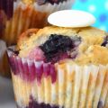 Muffins aux bleuets et chocolat blanc