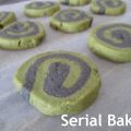 Sablés escargot matcha-sésame noir