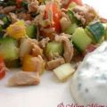 Salade de thon multicolore & sauce yaourt,[...]