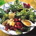 Salade de mâche et de betteraves aux moules