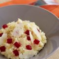 Risotto fondant, dés de betterave rouge