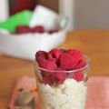 Riz au lait et framboises