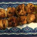 Brochettes de poulet, marinade aigre-douce
