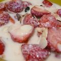 Fraises au yaourt croustillant d'amandes