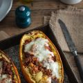 Courge spaghetti farcie à la bolognaise