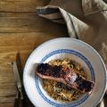 Saumon à la moutarde et au miel au four