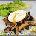 Champignons rôtis et oeuf poché