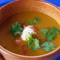 Soupe épicée à la patate douce pauvre en sel