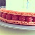 Macaron géant basilic framboise.