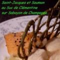 Saint-jacques et saumon en suc de clémentine et[...]