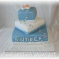 Gâteau Baptème garçon thème ange et étoiles