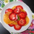 Salade de fraises et oranges au sirop de menthe