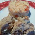 Riz à la tomate accompagné d'ailes de poulet