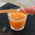 Soupe melon gressin jambon cru