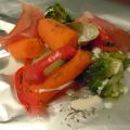 Papillotes de petits legumes aux herbes,[...]