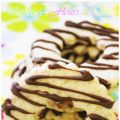 Biscuit blé entier zébré au chocolat noir.