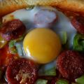 Tarte chorizo poivron oeufs