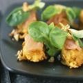 Beignets de patates douces au saumon fumé