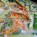 Omelette courgettes, vert d