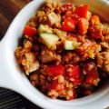 Salade de lentilles au poulet et aux légumes