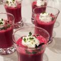 Verrines de betterave et de chèvre