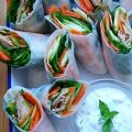 Rouleaux de crudités au thon