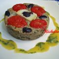Flan de caviar d'aubergine, tomate, chèvre,[...]