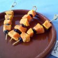 Brochettes de potiron au colombo coco