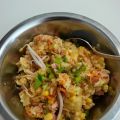 Riz sauté à l'ananas, maïs, petits pois,[...]