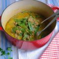 Curry d'agneau et de veau haché, aux pois[...]