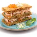 Millefeuille aux deux saumons et au tarama