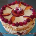 Gateau façon pêche melba