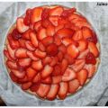 Tarte aux fraises, crème pâtissière à la vanille