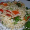 Blé aux poivrons rouges et basilic