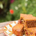 Blondies aux canneberges, safran et amandes