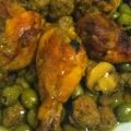 Tajine aux olives vertes , poulet et viande[...]