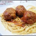 Spaghettis aux boulettes de boeuf-courgette,[...]