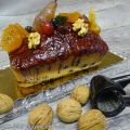 Cake au citron, noix de Grenoble et myrtilles