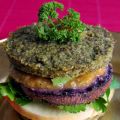 Purple burger and mango chutney