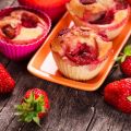 Muffins au chocolat blanc et aux fraises