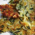 Rostis de pommes de terre crues et ciboulette ,[...]