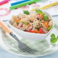 Salade de pâtes au jambon et petits légumes