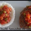 Steack haché, sauce tomate/cornichons