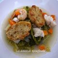 Nage de poisson, chou vert et carotte