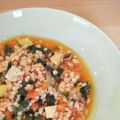 Orge tomaté aux légumes et au tofu