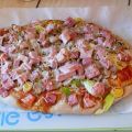 Pizza moelleuse poireaux-jambon-champignons,[...]