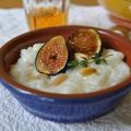 Riz au lait de chèvre, figues caramélisées,[...]